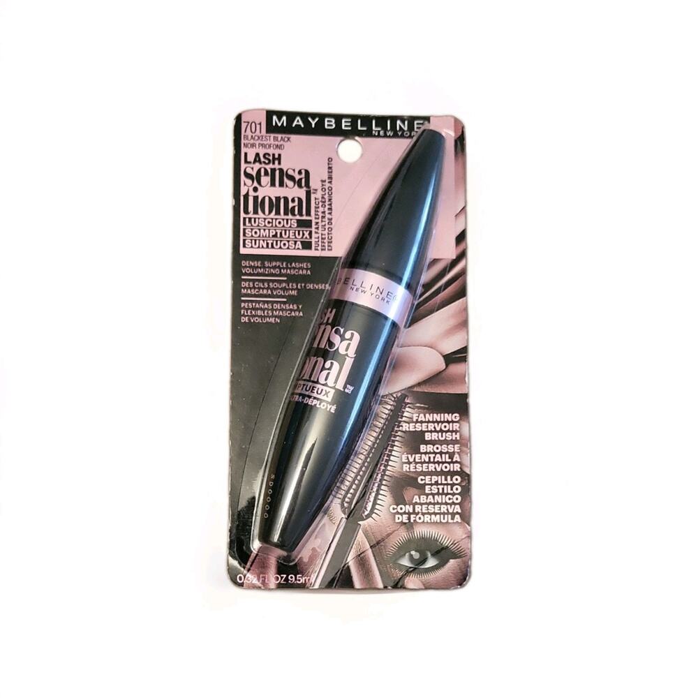 MAYBELLINE Lash Sensational Luscious Mascara Blackest Black 701 washable